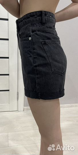 Женские джинсовые шорты черные облегающие S