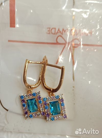 Серьги позолоченные