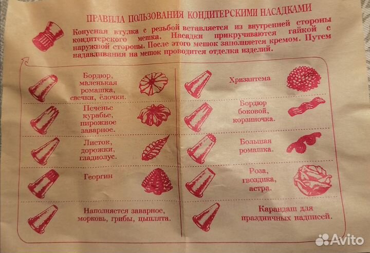 Кондитерский мешок с насадками