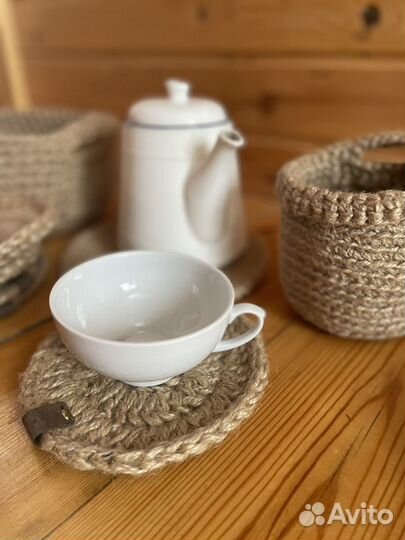 Интерьерные наборы из джута, сервировка