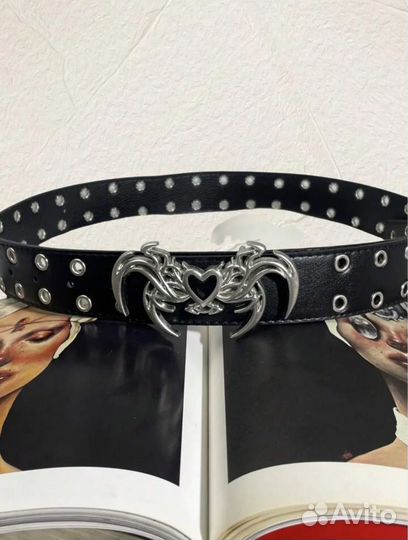Ремень у2к с люверсами унисекс