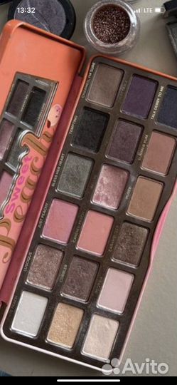 Палетка теней too faced sweet peach