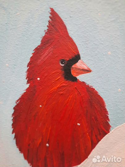 Небольшая картина с птичкой