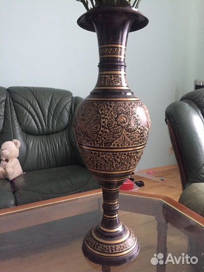 Ваза напольная латунь Индия 60см