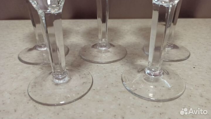 Рюмки хрустальные, 100 мл, пр-во СССР, набор 5 шт