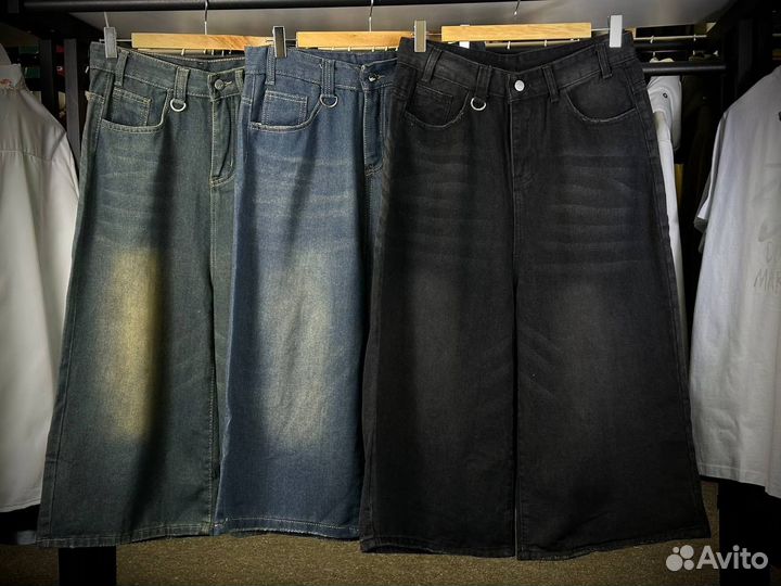 Джинсовые шорты длинные y2k