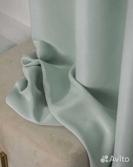 Шторы блэкаут амадео пастельный зеленый пошив