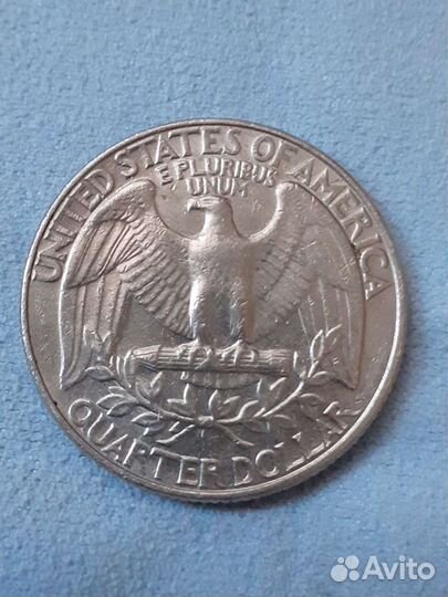 Монета quarter dollar liberty 1988