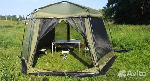 Шатер водостойкий с юбкой, металл, 430x430x230 см