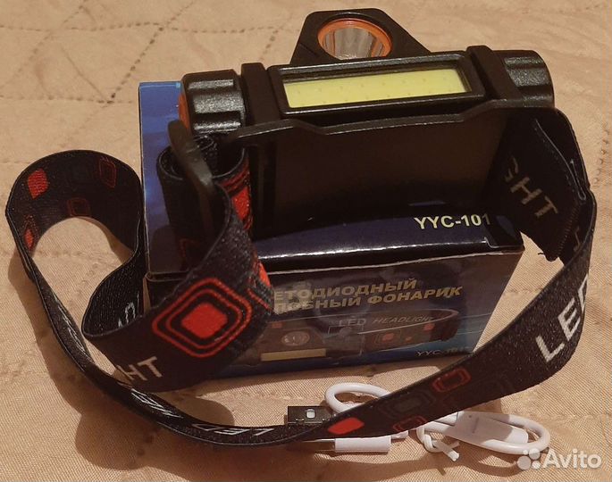 Налобный фонарик новый