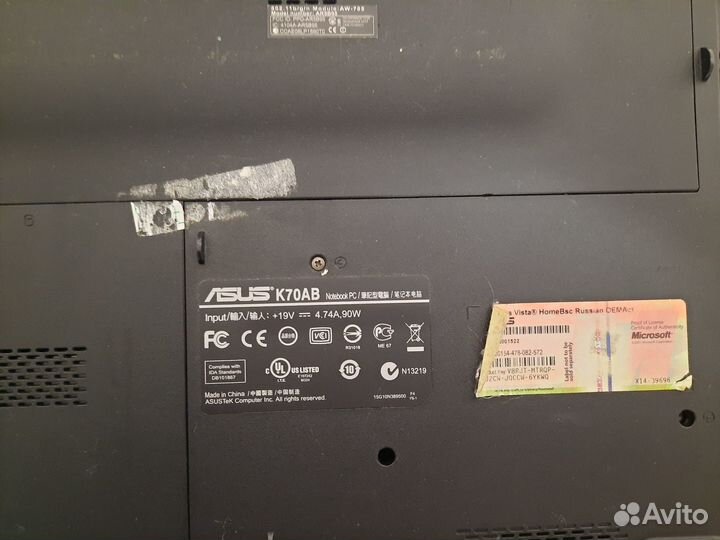 Ноутбук asus K70ab