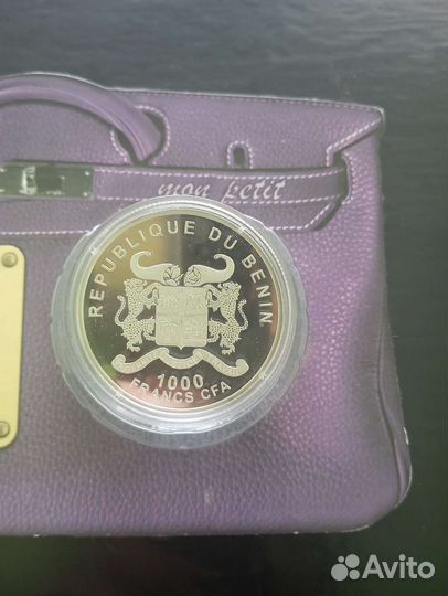 1000 франков Бенин, 2012 год,серебро,цветная эмаль