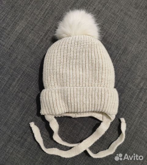 Шапка зимняя новая 9-18 мес