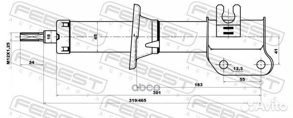 Амортизатор перед прав 10667899FR Febest