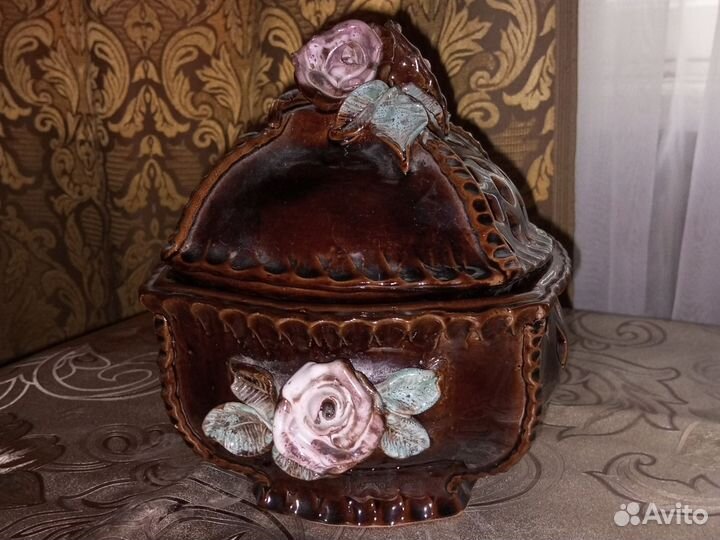 Ваза конфетница (шкатулка) керамика