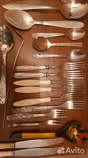 Ложки вилки ножи мельхиор СССР
