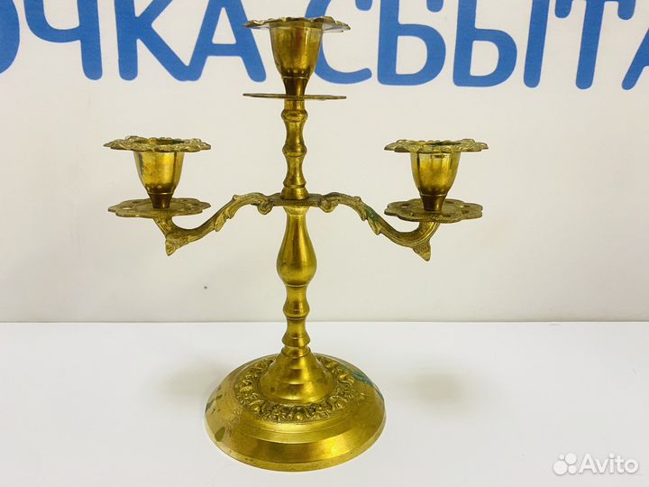 Подсвечник латунь на 3 свечи