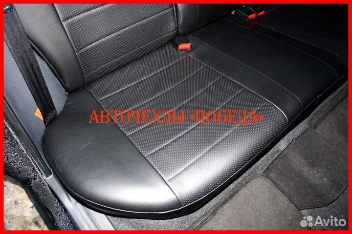 Чехлы Chevrolet Lanos из экокожи чёрные Классика