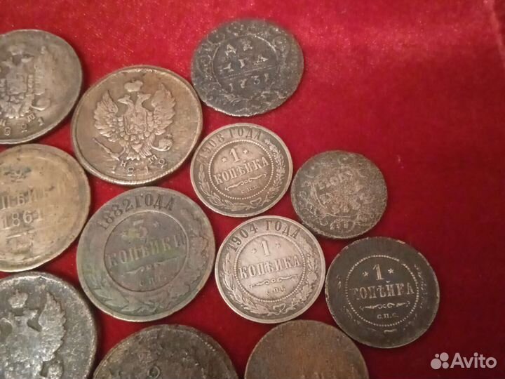 Старинные монеты, оригиналы 15штук