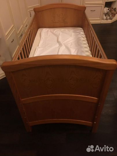 Детская кровать с матрасом от 0 и до 7 лет Disney