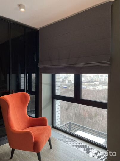 Двойные римские шторы. Установка карнизов