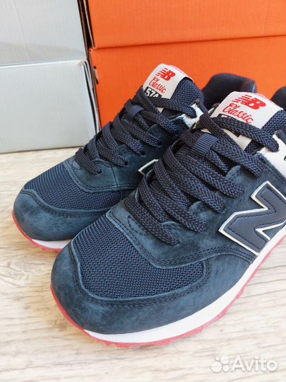 Кроссовки New Balance 574 синие замша