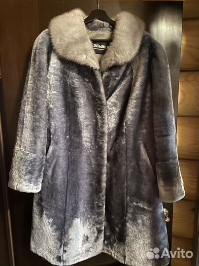 Шуба мутоновая с норкой