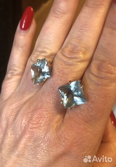 Золотые серьги с топазом