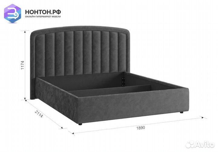 Кровать Сиена 2 1.6 м светло-коричневая