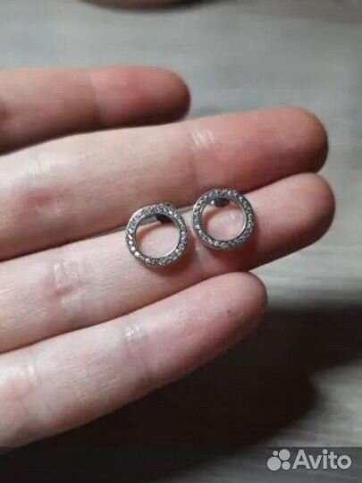 Серьги пусеты серебро