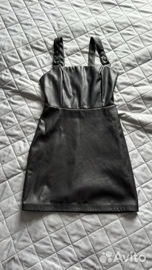 Кожаный сарафан женский