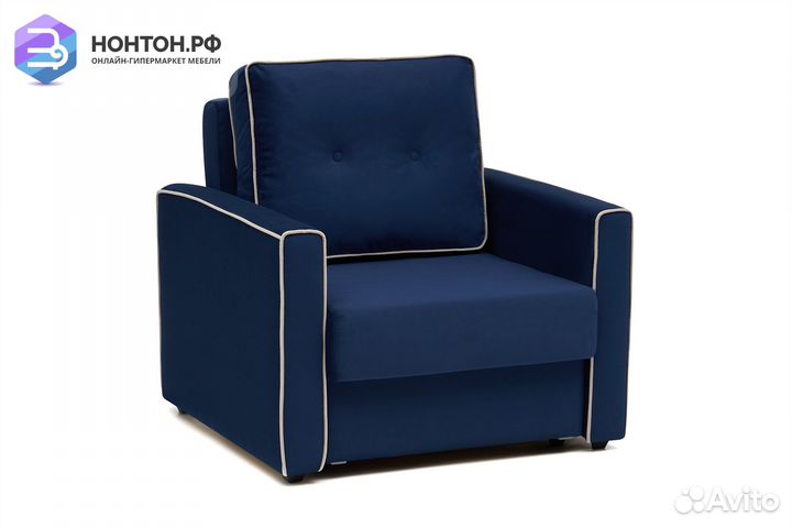 Кресло еврокнижка Леон темно-синее