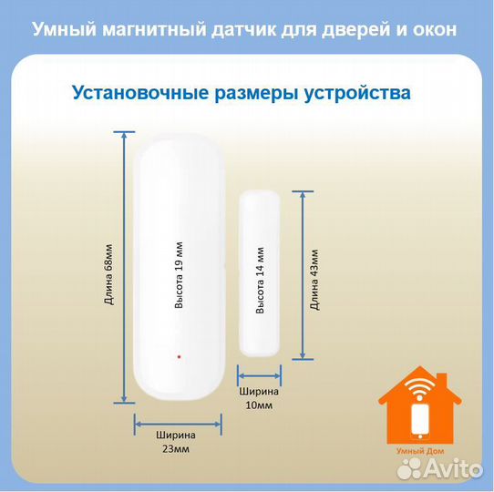 Умный датчик открытия дверей/окон TuyaSmart с WiFi