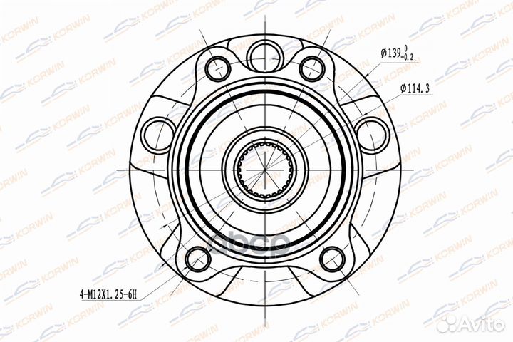 Ступица колеса korwin передняя ABS toyota Corol
