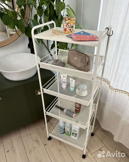 Этажерка стеллаж на колесиках для хранения вещей