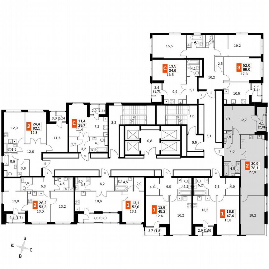 2-к. квартира, 78,1 м², 38/38 эт.