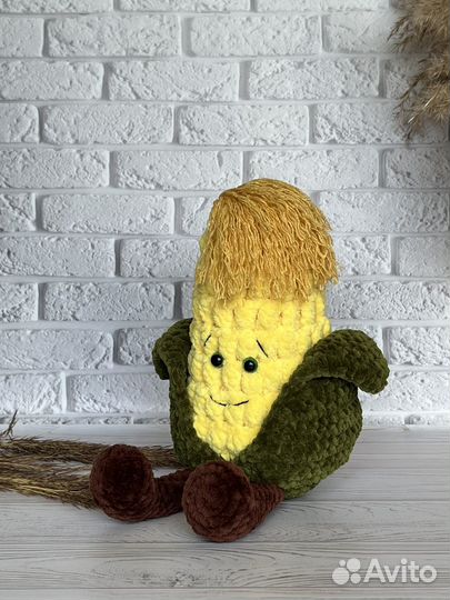 Вязаные игрушки ручной работы Кукуруза плюшевая