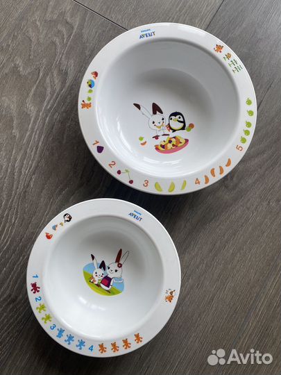 Новый Avent Philips набор тарелок 230 и 450 миска