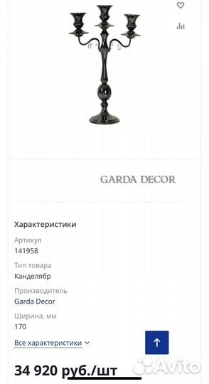 Подсвечник Канделябр Garda Decor новый