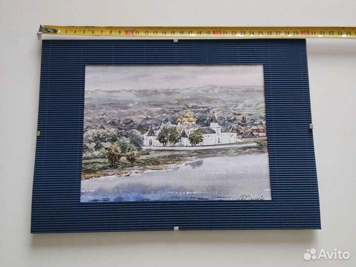 Картина Акварель пейзаж монастырь в Костроме