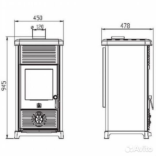 Печь-камин plamen Maestral N бежевая