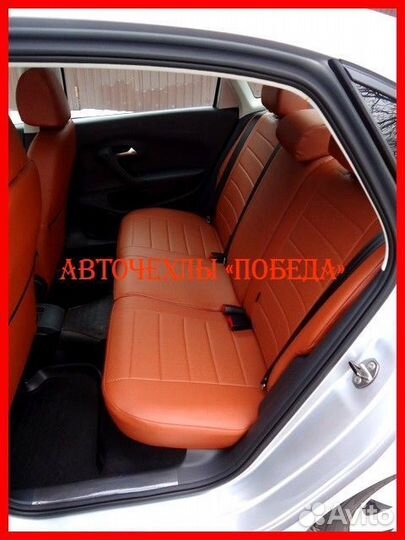 Чехлы Volkswagen Polo 2 из экокожи коричневые