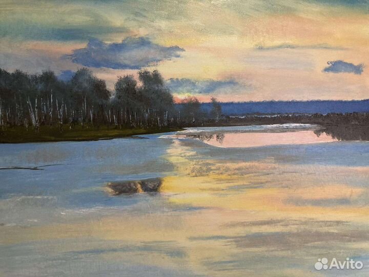 Картина маслом на холсте пейзаж 35*50