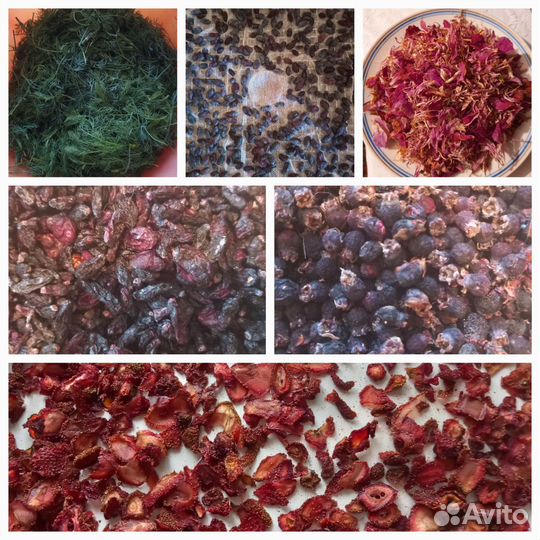 Сухие травы, ягоды, приправы