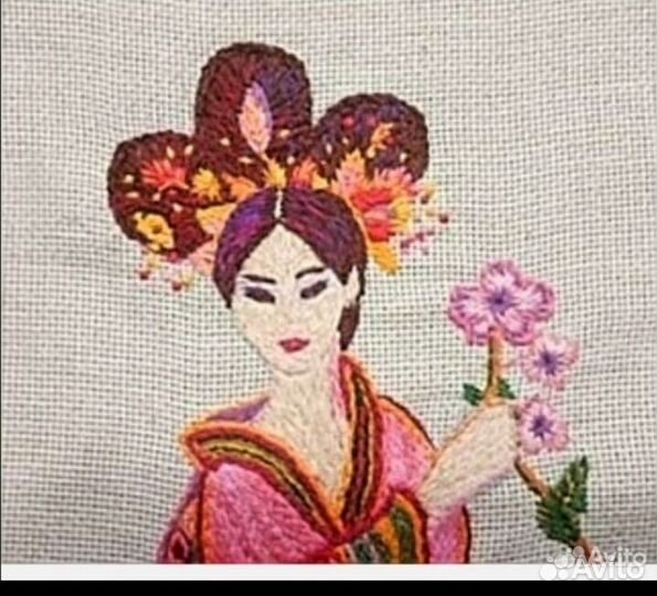 Вышивка ручная работа, гладью, бисером