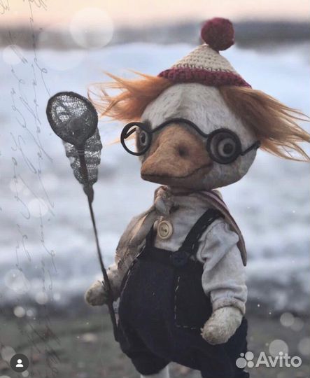 Тедди утенок Тим ручная авторская работа