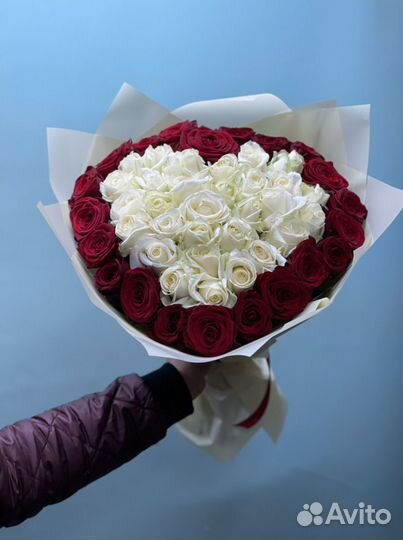 Розы букеты цветы форме Сердце