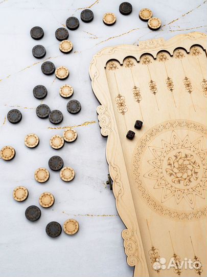 Нарды ручной работы Павлин 50 см