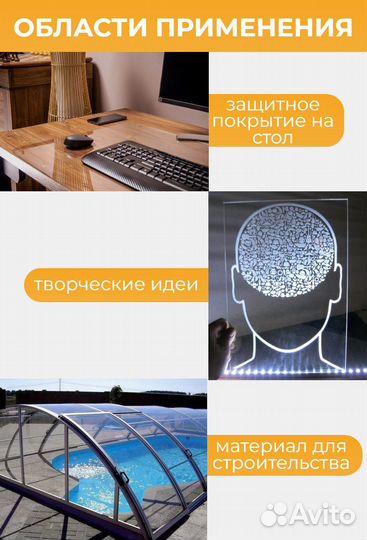 Оргстекло прозрачное 500х500мм 3мм