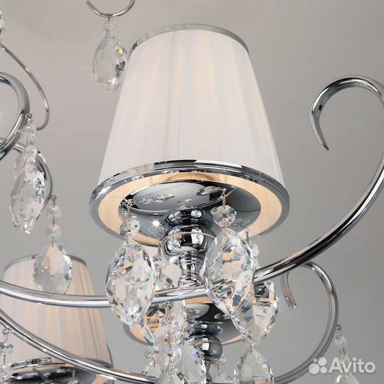 Люстра на штанге Eurosvet Rosalva 10021/8 хром/прозрачный хрусталь Strotskis